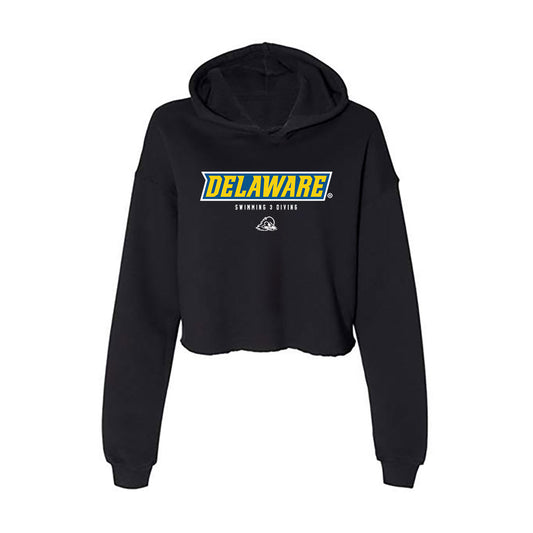 Delaware - NCAA Men's Swimming & Diving : Mason Kramer - Women's Crop Fleece Hooded Sweatshirt-0