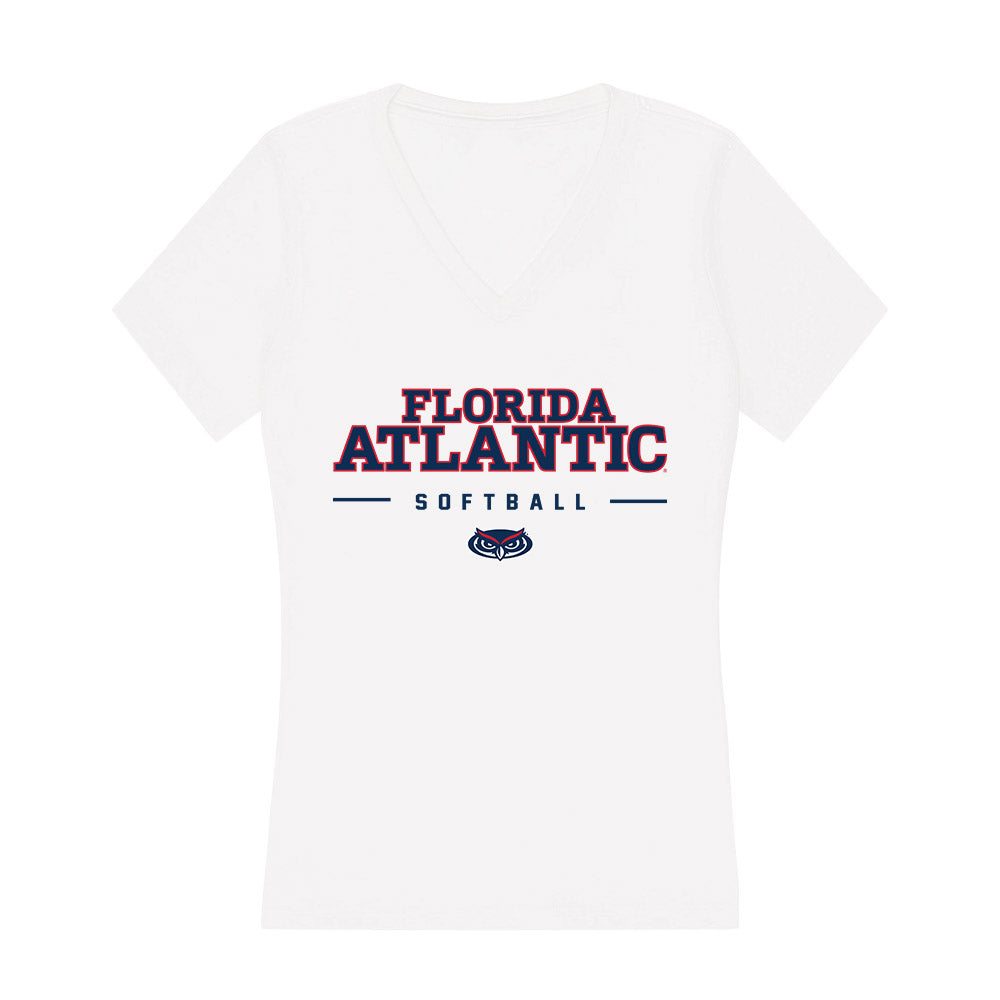 FAU - NCAA Softball : Hannah Rivers - Women's V-Neck T-Shirt-0