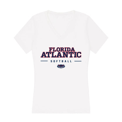 FAU - NCAA Softball : Hannah Rivers - Women's V-Neck T-Shirt-0