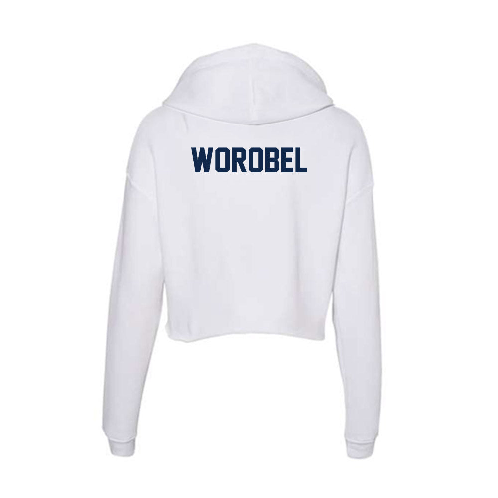 Butler - NCAA Men's Tennis : Wesley Worobel - Women's Crop Fleece Hooded Sweatshirt-1
