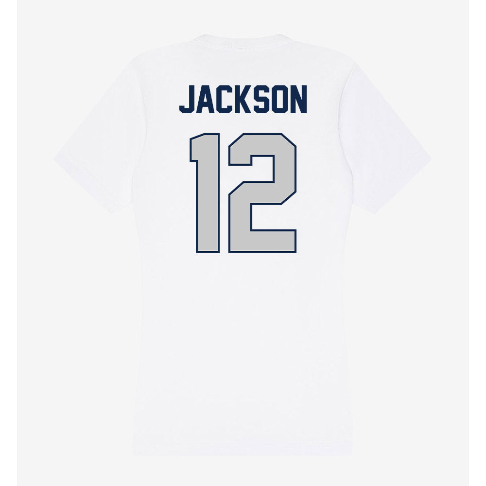 BU - NCAA Women's Basketball : Saniya Jackson - Women's V-Neck T-Shirt-1