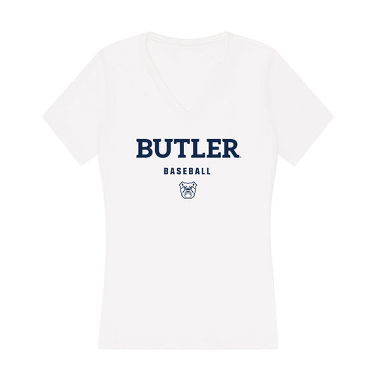 Butler - NCAA Baseball : JJ Manos - Women's V-Neck T-Shirt-0
