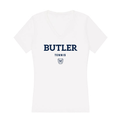 Butler - NCAA Men's Tennis : Wesley Worobel - Women's V-Neck T-Shirt-0