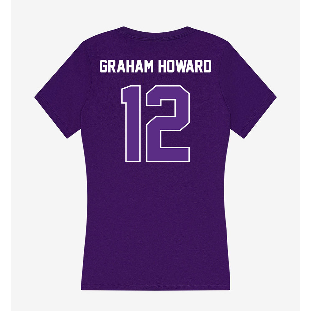 North Alabama - NCAA Men's Basketball : Cortez Graham Howard - Women's V-Neck T-Shirt-1