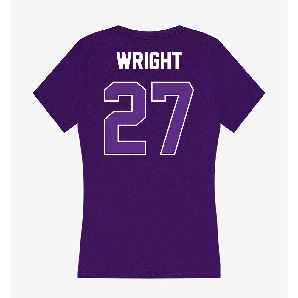 North Alabama - NCAA Softball : Claire Wright - Women's V-Neck T-Shirt-1