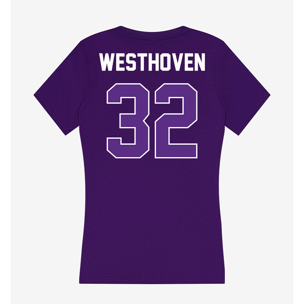 North Alabama - NCAA Softball : Haley Westhoven - Women's V-Neck T-Shirt-1