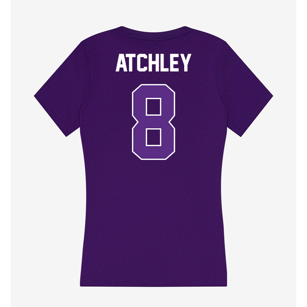 North Alabama - NCAA Beach Volleyball : Jennah Atchley - Women's V-Neck T-Shirt-1