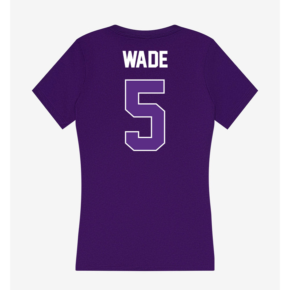 North Alabama - NCAA Football : Destin Wade - Women's V-Neck T-Shirt-1