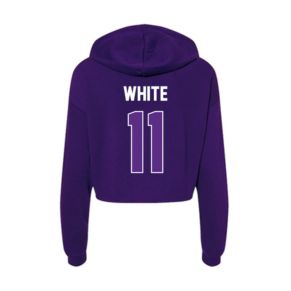 North Alabama - NCAA Beach Volleyball : Emma White - Women's Crop Fleece Hoodie-1