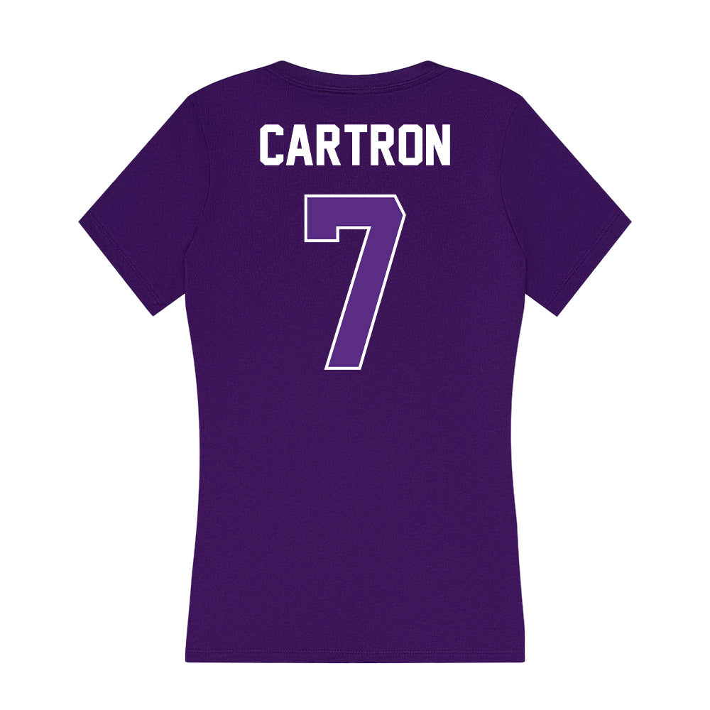 North Alabama - NCAA Softball : Caroline Cartron - Women's V-Neck T-Shirt-1