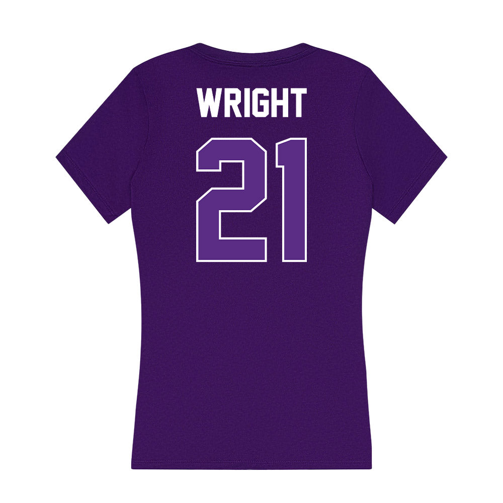 North Alabama - NCAA Softball : Emma Kate Wright - Women's V-Neck T-Shirt-1