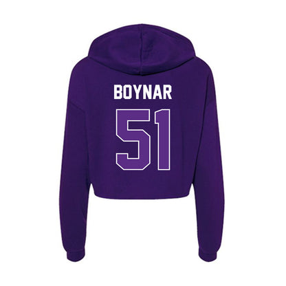 North Alabama - NCAA Baseball : Jake Boynar - Women's Crop Fleece Hoodie-1