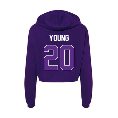 North Alabama - NCAA Football : Anthony Young - Women's Crop Fleece Hooded Sweatshirt-1