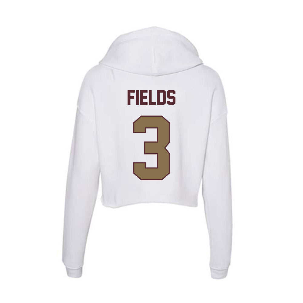Texas State - NCAA Men's Basketball : Robert Fields - Women's Crop Fleece Hoodie-1