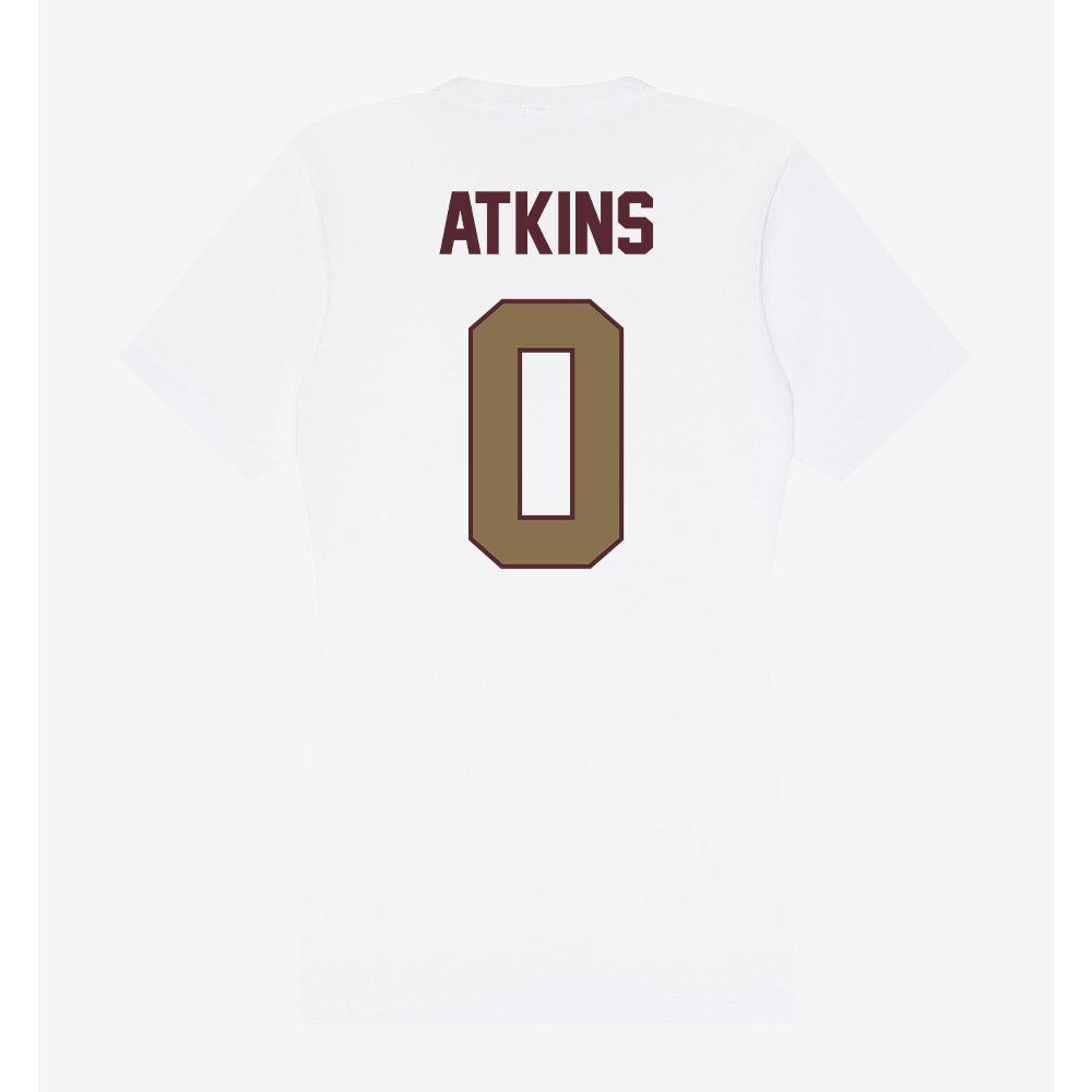 Texas State - NCAA Football : Taji Atkins - Women's V-Neck T-Shirt-1
