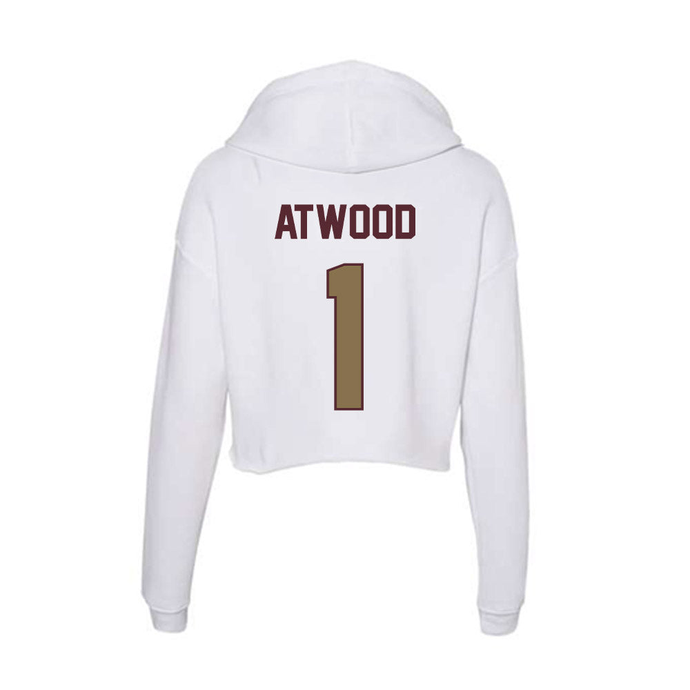 Texas State - NCAA Football : Amarion Atwood - Women's Crop Fleece Hooded Sweatshirt-1
