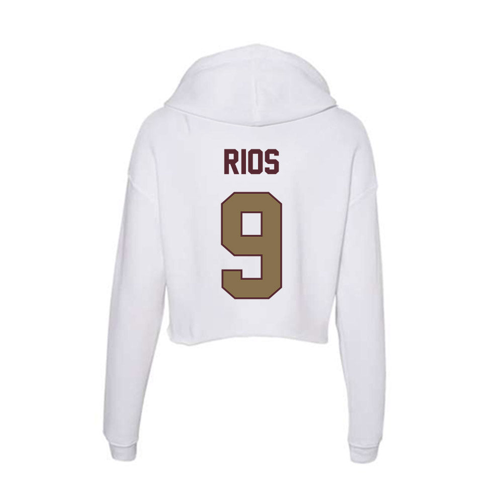 Texas State - NCAA Football : Jaden Rios - Women's Crop Fleece Hoodie-1