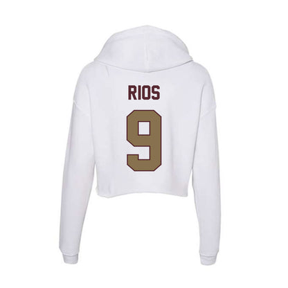 Texas State - NCAA Football : Jaden Rios - Women's Crop Fleece Hoodie-1