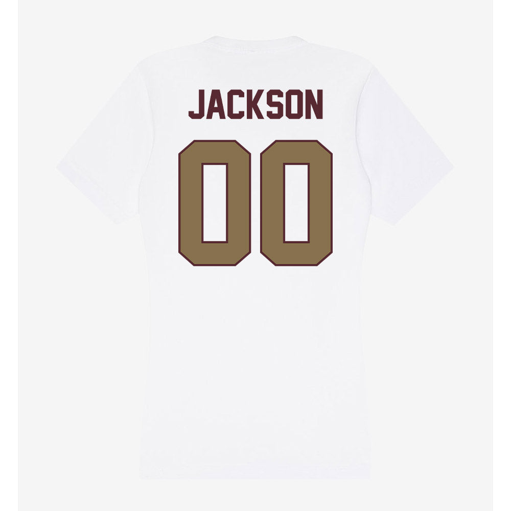 Texas State - NCAA Football : Davian Jackson - Women's V-Neck T-Shirt-1