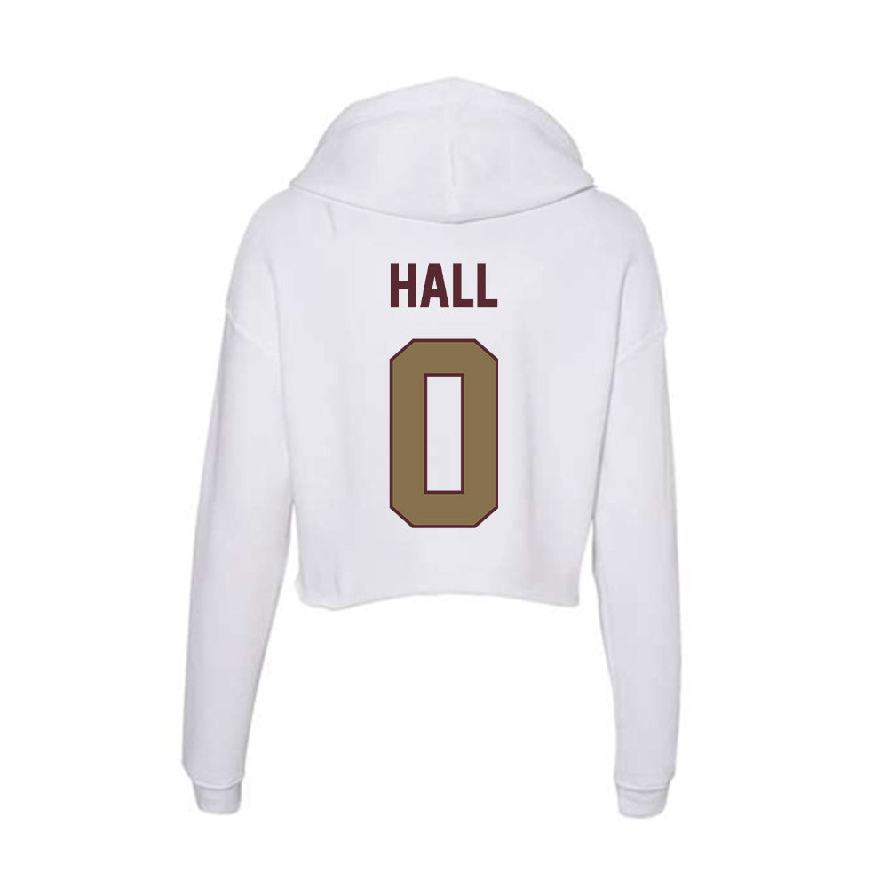 Texas State - NCAA Men's Basketball : Dj Hall - Women's Crop Fleece Hoodie-1