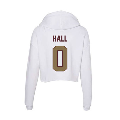 Texas State - NCAA Men's Basketball : Dj Hall - Women's Crop Fleece Hoodie-1