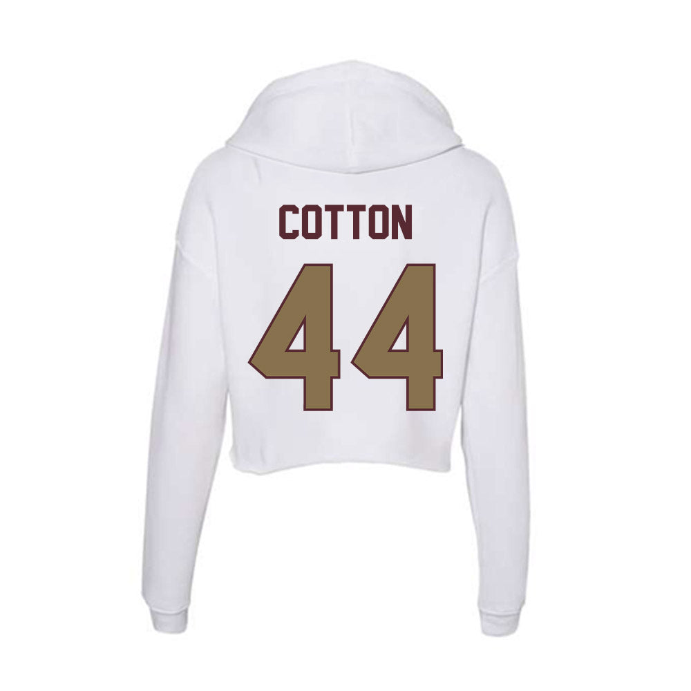 Texas State - NCAA Baseball : Jackson Cotton - Women's Crop Fleece Hoodie-1