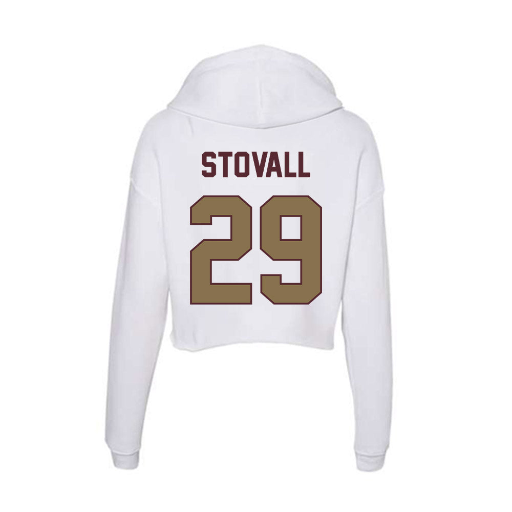 Texas State - NCAA Baseball : Kortland Stovall - Women's Crop Fleece Hooded Sweatshirt-1