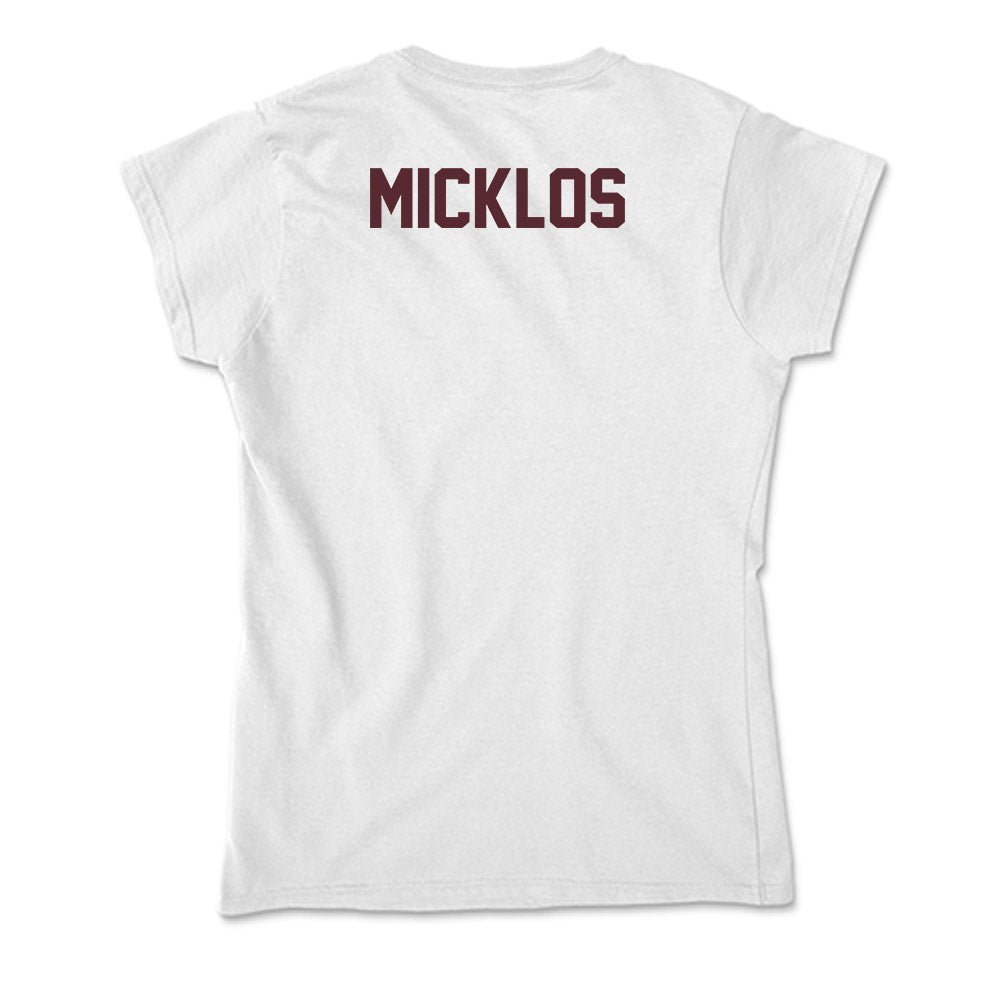 Texas State - NCAA Women's Track & Field : Addie Micklos - Soft Style Women’s T-Shirt-1