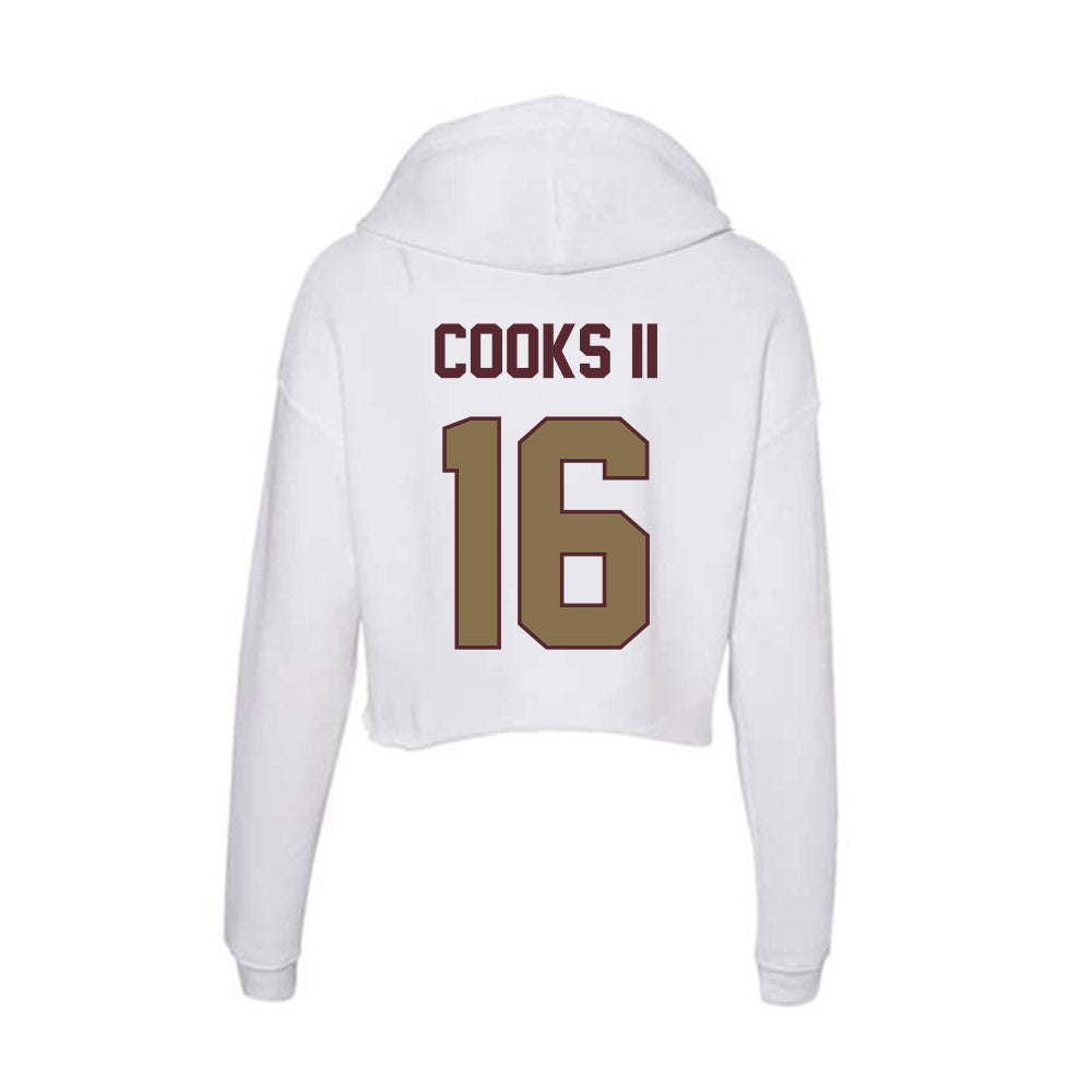Texas State - NCAA Football : Terrence Cooks II - Women's Crop Fleece Hooded Sweatshirt-1