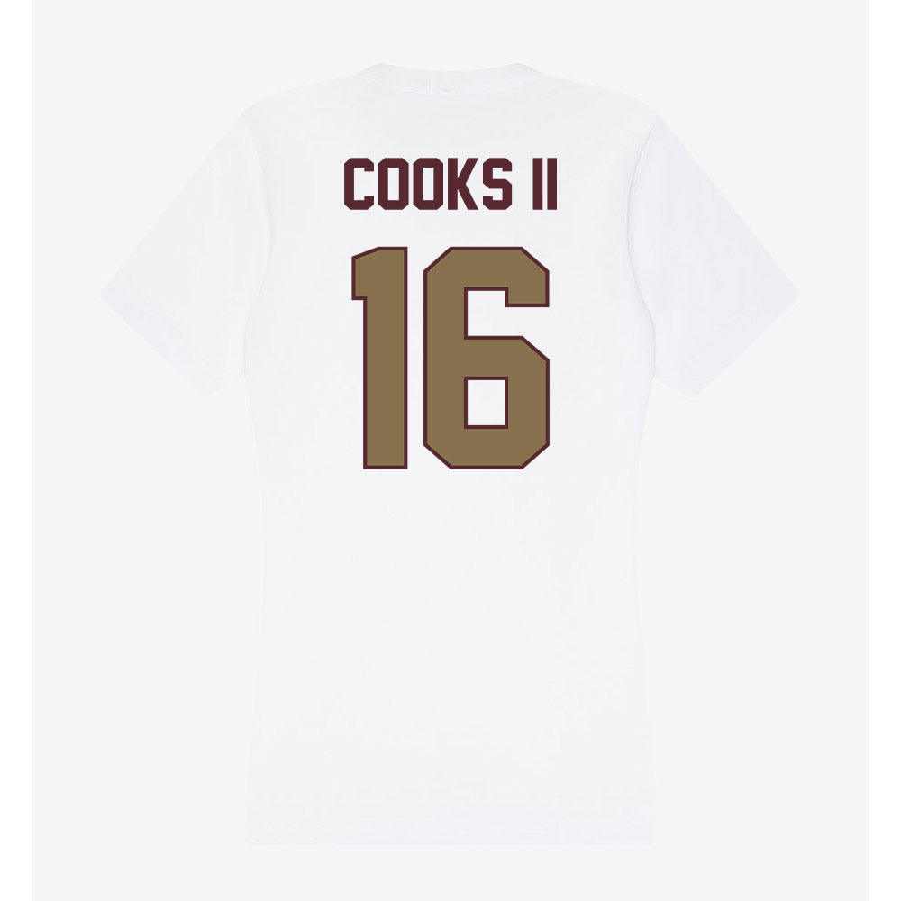 Texas State - NCAA Football : Terrence Cooks II - Women's V-Neck T-Shirt-1