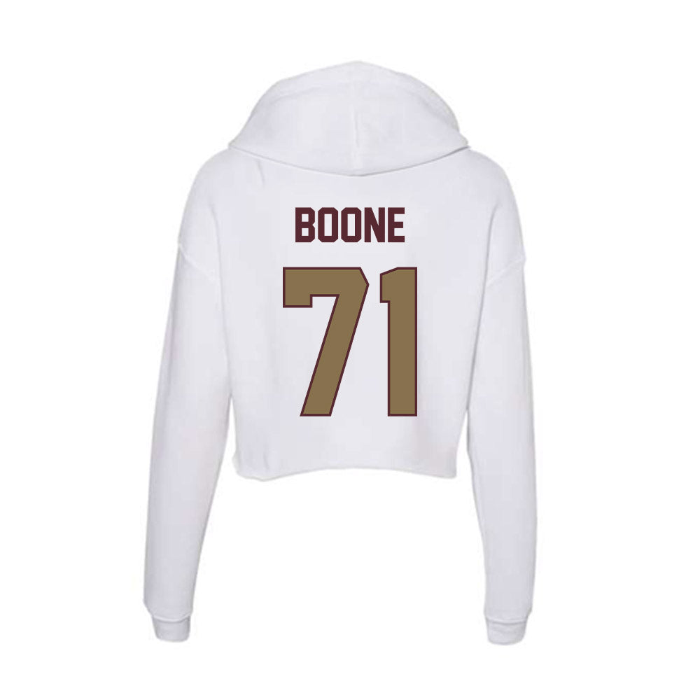 Texas State - NCAA Football : William Boone - Women's Crop Fleece Hooded Sweatshirt-1