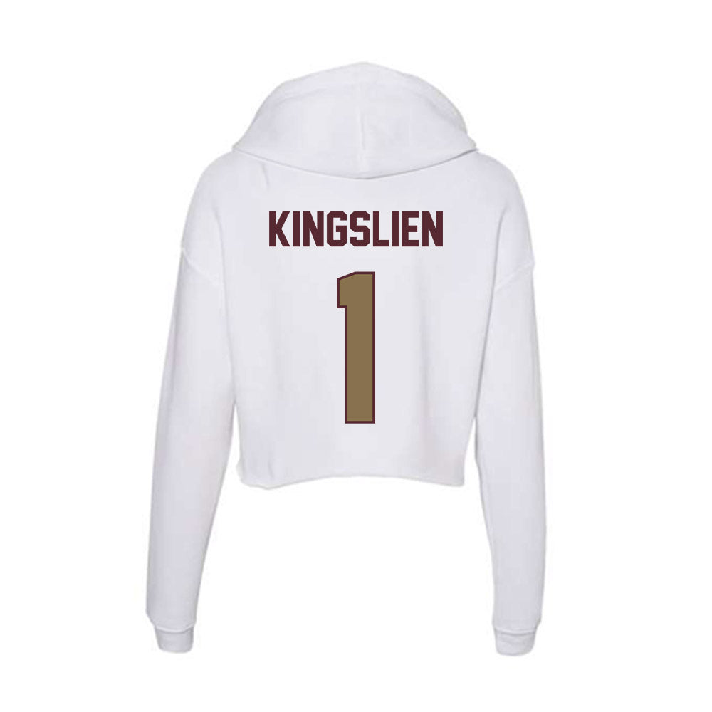 Texas State - NCAA Softball : Maddie Kingslien - Women's Crop Fleece Hoodie-1