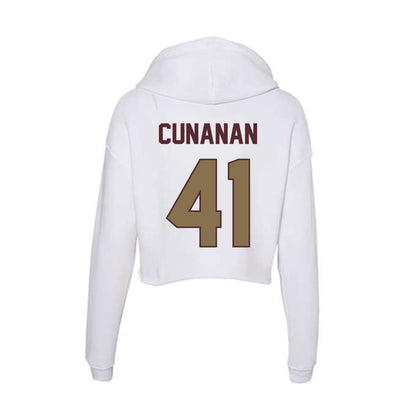 Texas State - NCAA Football : Dylan Cunanan - Women's Crop Fleece Hooded Sweatshirt-1