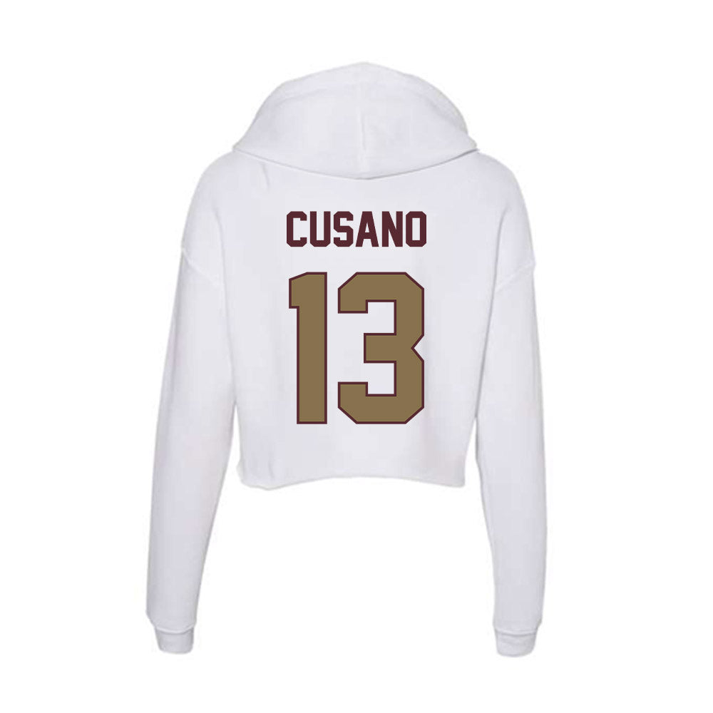 Texas State - NCAA Football : Tucker Cusano - Women's Crop Fleece Hooded Sweatshirt-1