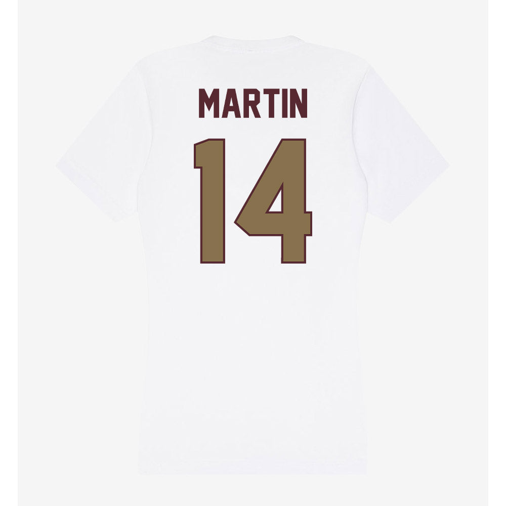 Texas State - NCAA Football : Jordan Martin - Women's V-Neck T-Shirt-1