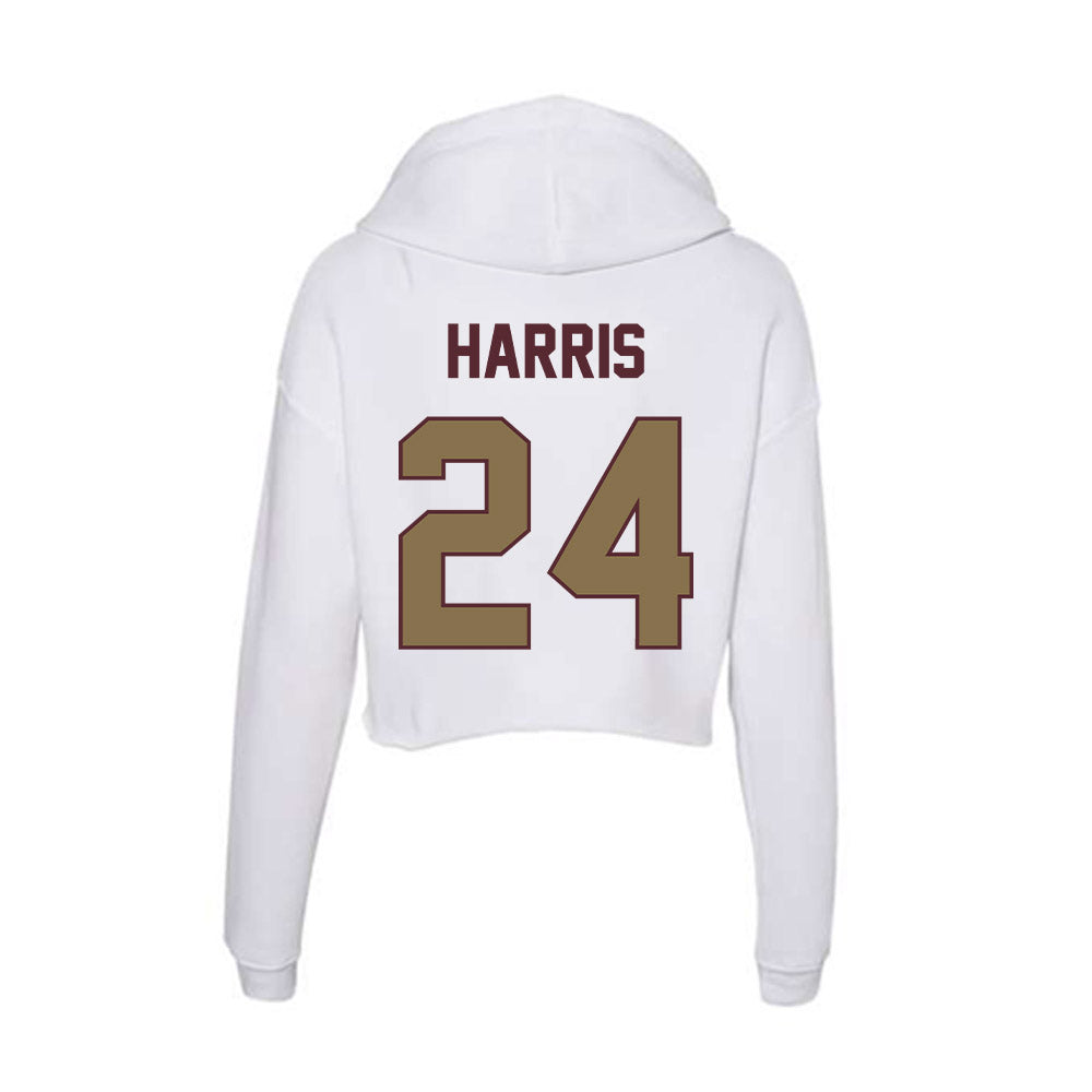 Texas State - NCAA Football : Juntavious Harris - Women's Crop Fleece Hoodie-1