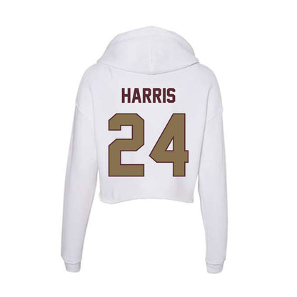 Texas State - NCAA Football : Juntavious Harris - Women's Crop Fleece Hoodie-1