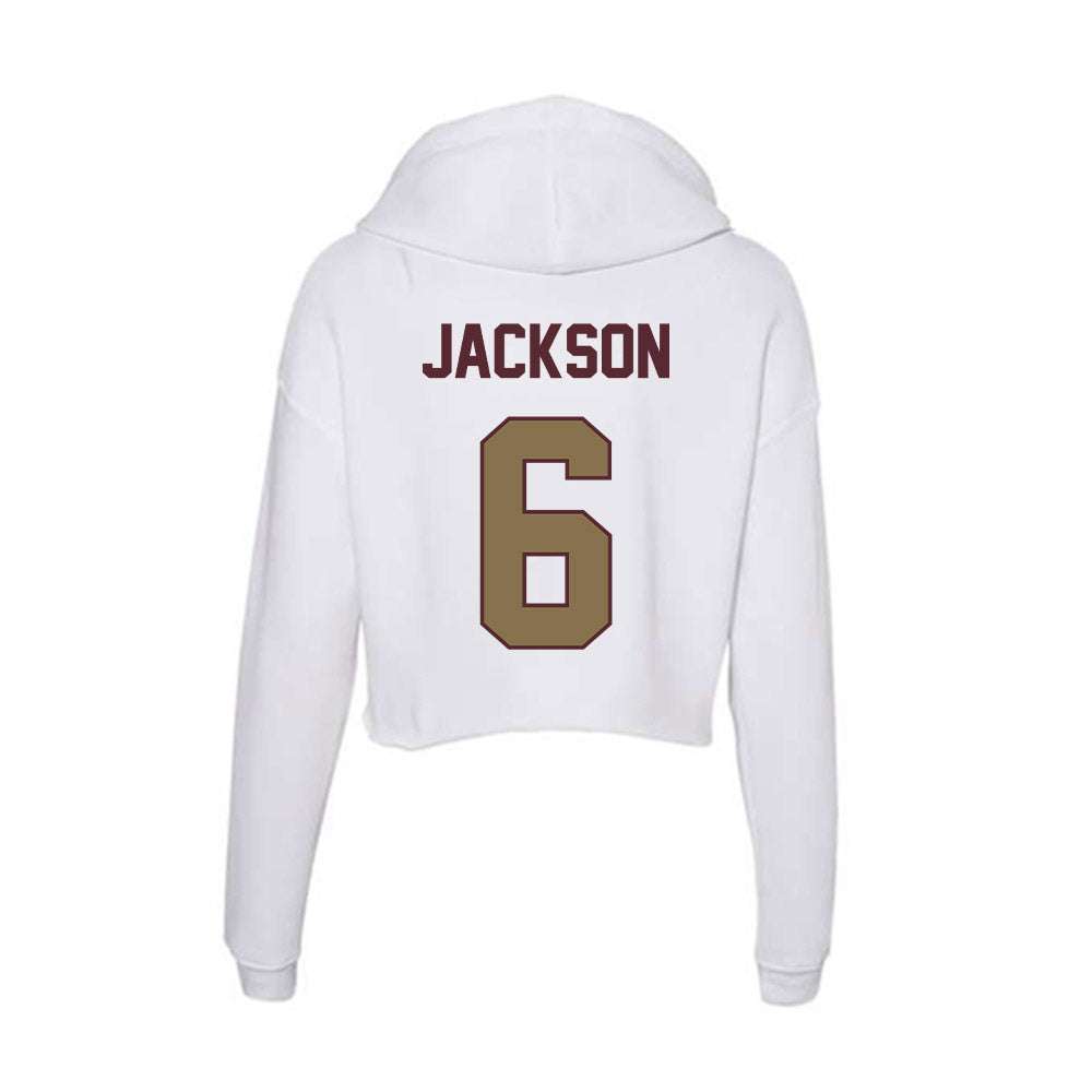 Texas State - NCAA Football : Davian Jackson - Women's Crop Fleece Hooded Sweatshirt-1