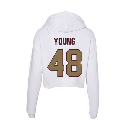 Texas State - NCAA Football : Braylon Young - Women's Crop Fleece Hooded Sweatshirt-1