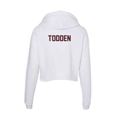 Texas State - NCAA Men's Track & Field : Jake Todden - Women's Crop Fleece Hooded Sweatshirt-1