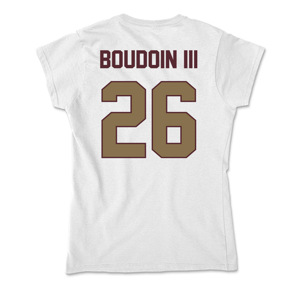 Texas State - NCAA Football : Michael Boudoin III - Soft Style Women’s T-Shirt-1