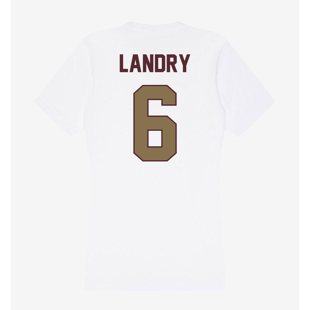 Texas State - NCAA Football : Jo’Laison Landry - Women's V-Neck T-Shirt-1