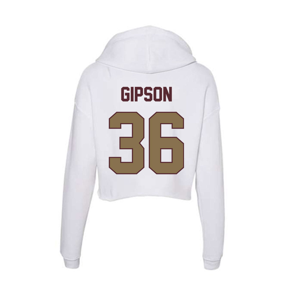 Texas State - NCAA Football : Greg Gipson - Women's Crop Fleece Hooded Sweatshirt-1