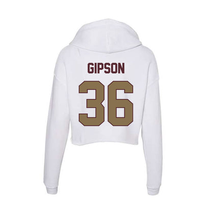 Texas State - NCAA Football : Greg Gipson - Women's Crop Fleece Hooded Sweatshirt-1