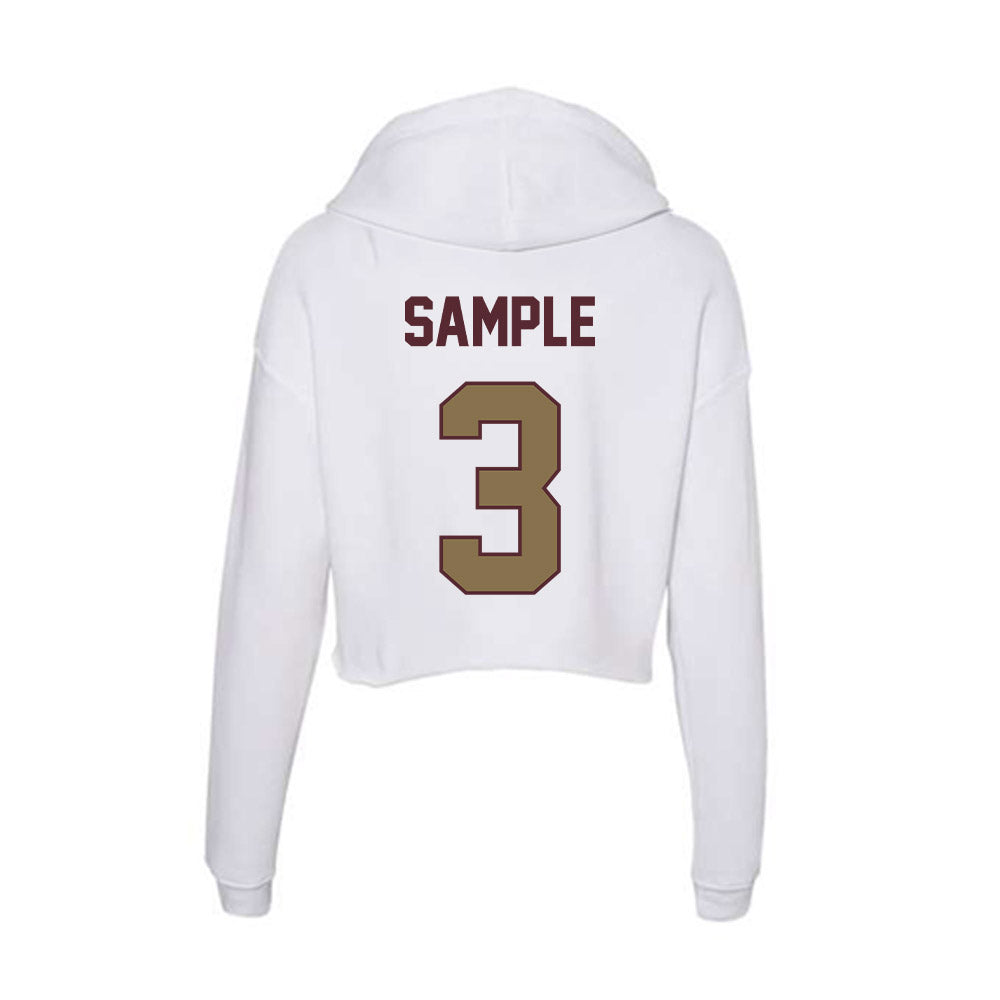 Texas State - NCAA Football : Zechariah Sample - Women's Crop Fleece Hooded Sweatshirt-1