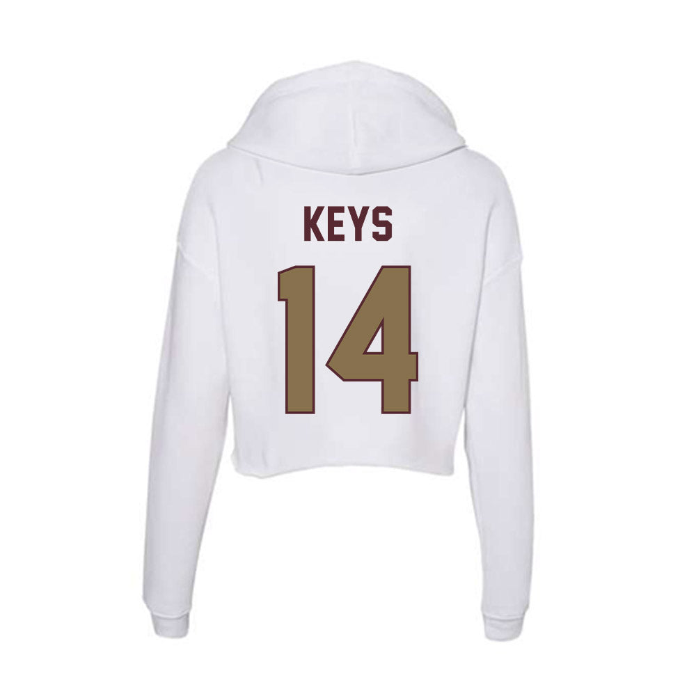 Texas State - NCAA Football : Dante Keys - Women's Crop Fleece Hooded Sweatshirt-1