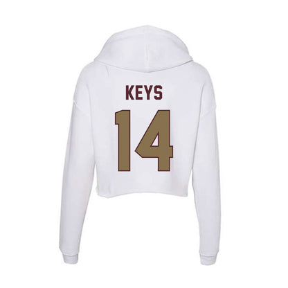 Texas State - NCAA Football : Dante Keys - Women's Crop Fleece Hooded Sweatshirt-1