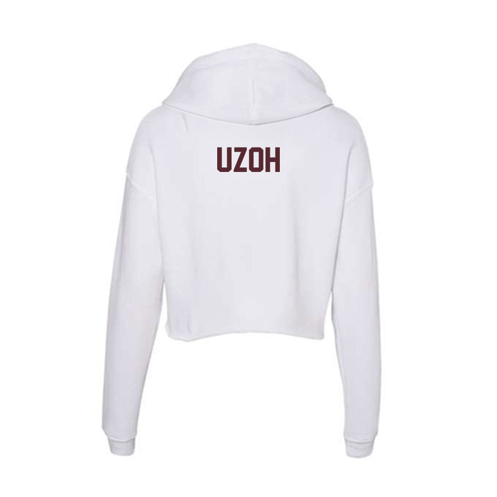 Texas State - NCAA Women's Track & Field : Chinenye Uzoh - Women's Crop Fleece Hoodie-1
