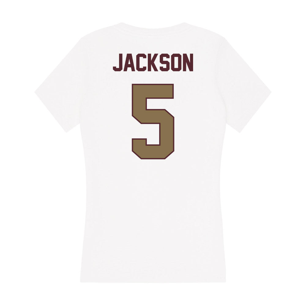Texas State - NCAA Football : Dj Jackson - Women's V-Neck T-Shirt-1