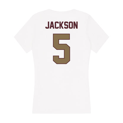Texas State - NCAA Football : Dj Jackson - Women's V-Neck T-Shirt-1
